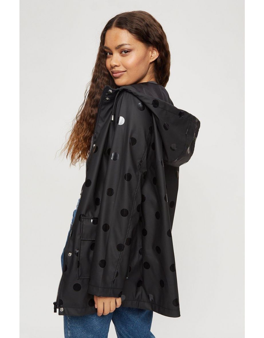 Petite Shiny Spot Raincoat - 2