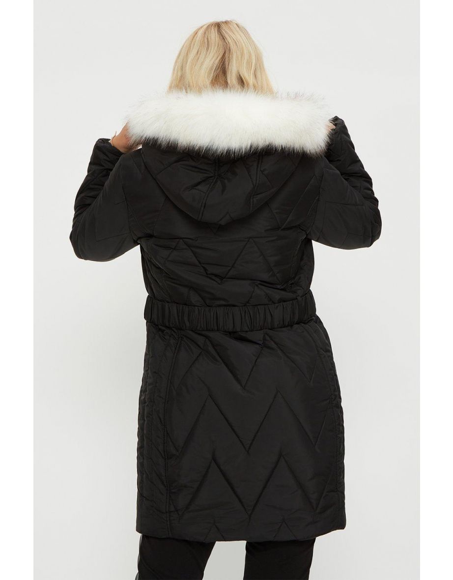 Long Luxe Zig Zag Padded Jacket - 2
