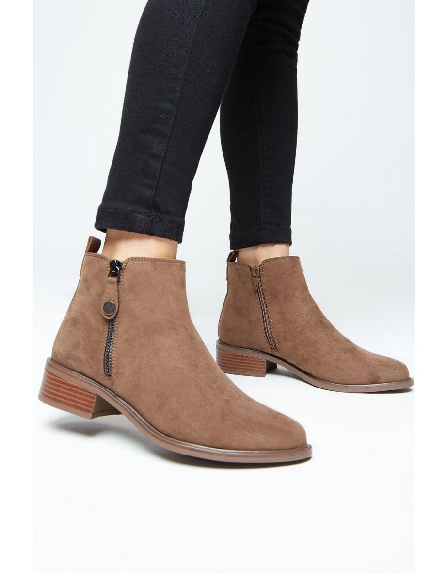 Wide Fit Mable Side Zip Ankle Boot