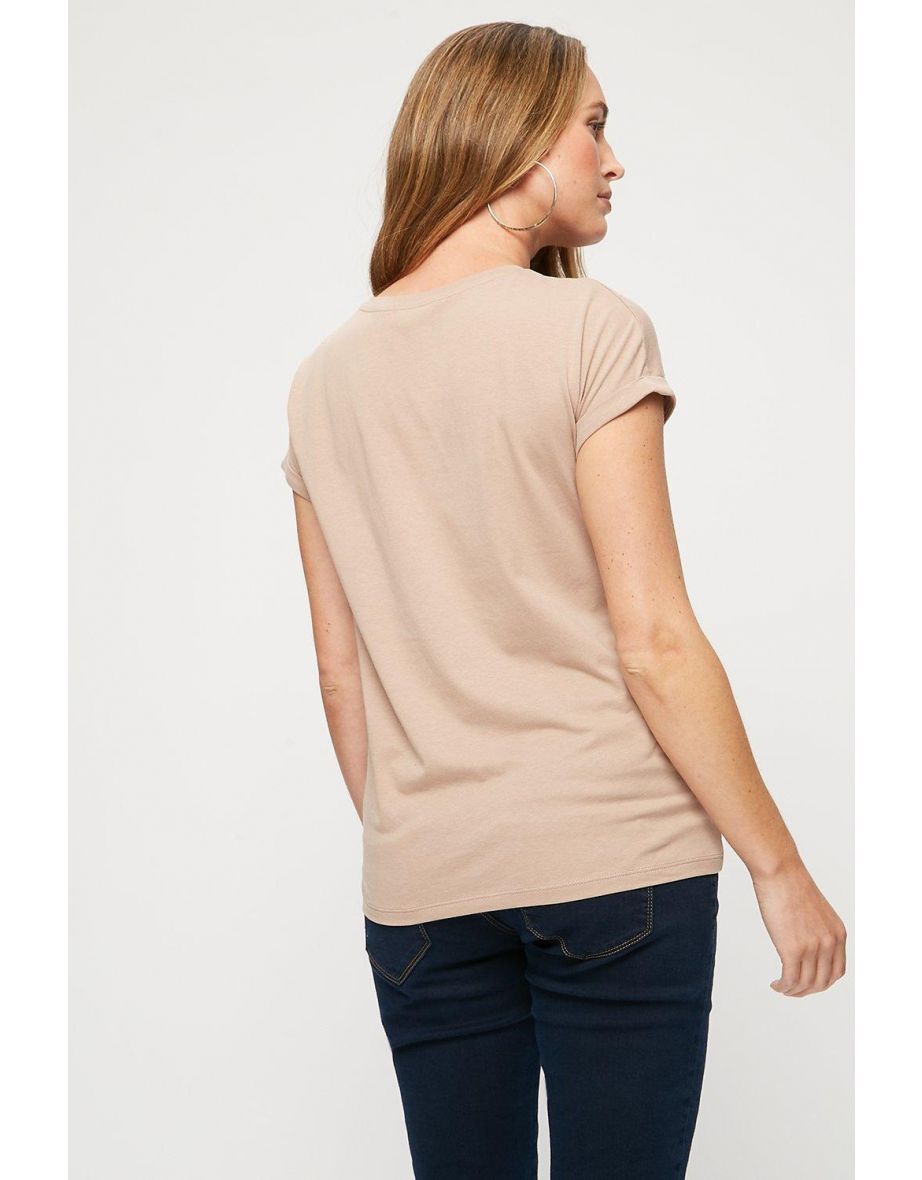 Maternity Roll Sleeve Organic Cotton Jersey T-shirt - 2