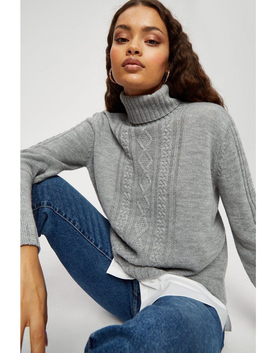 Petite Cable Shirt 2 In 1
