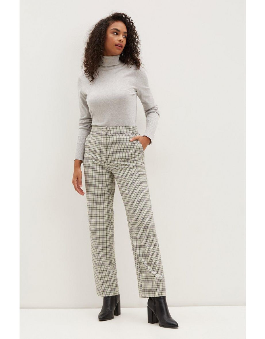 Tall Check Crop Tailored Trousers