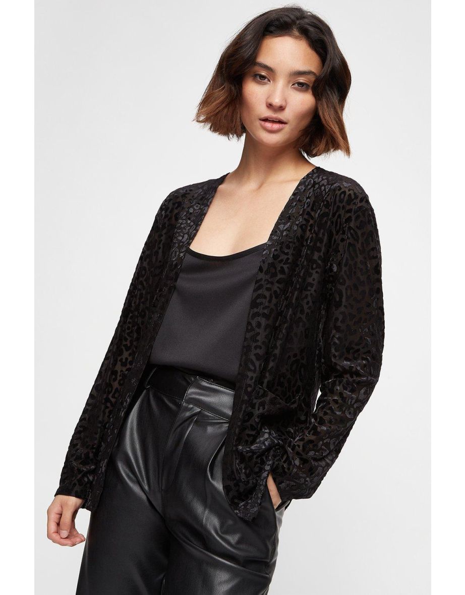 Petite Animal Burnout Kimono