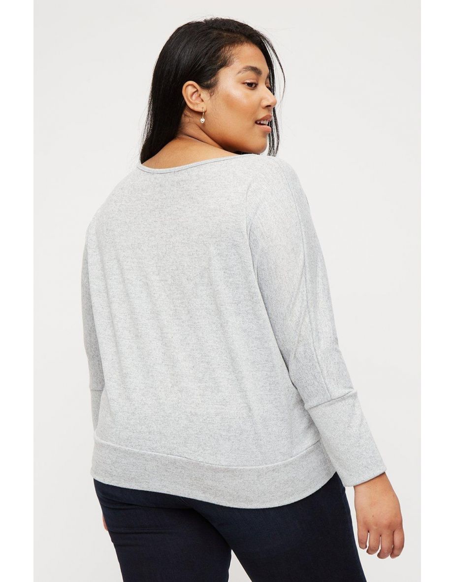 Curve Grey Batwing Top - 2