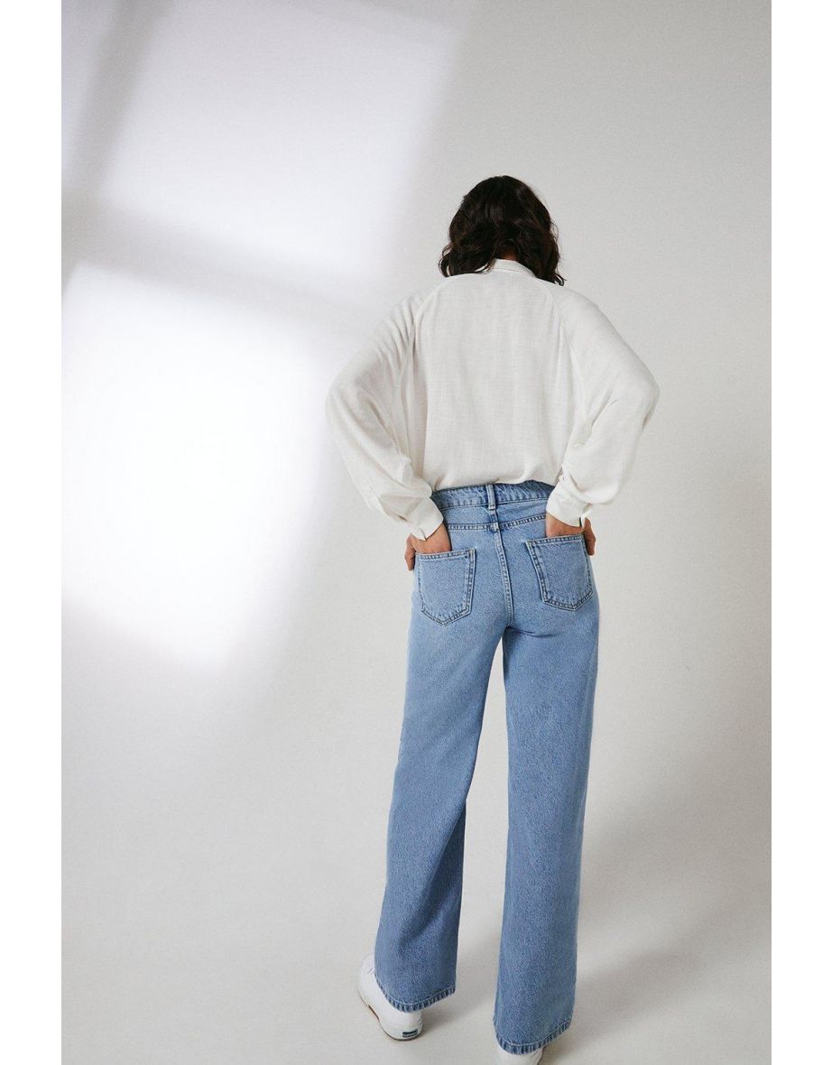 76s Organic Cotton Wide Leg Full Length Jean - 2