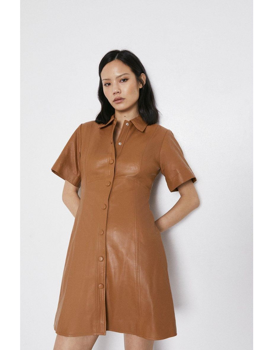 Warehouse hot sale leather dress