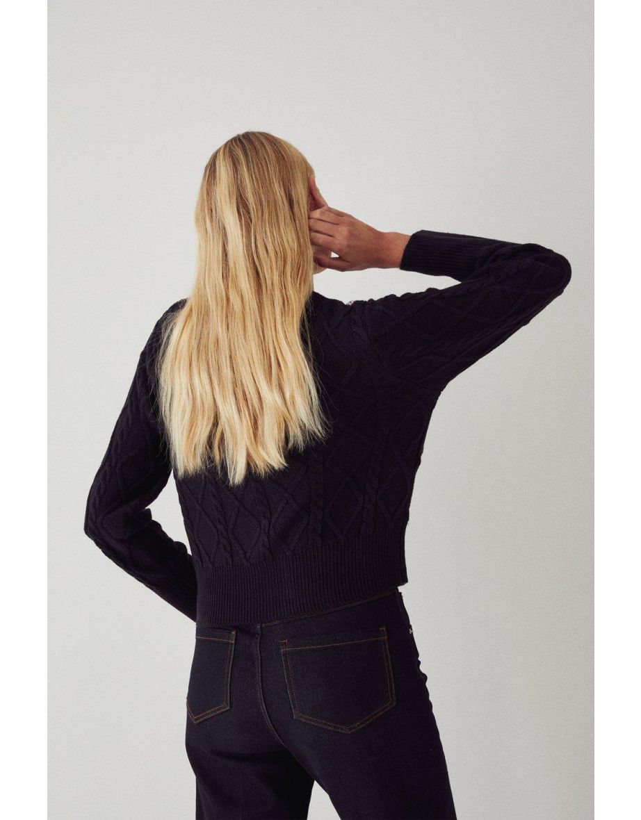 Floral Embroidered Knit Cardigan - 2
