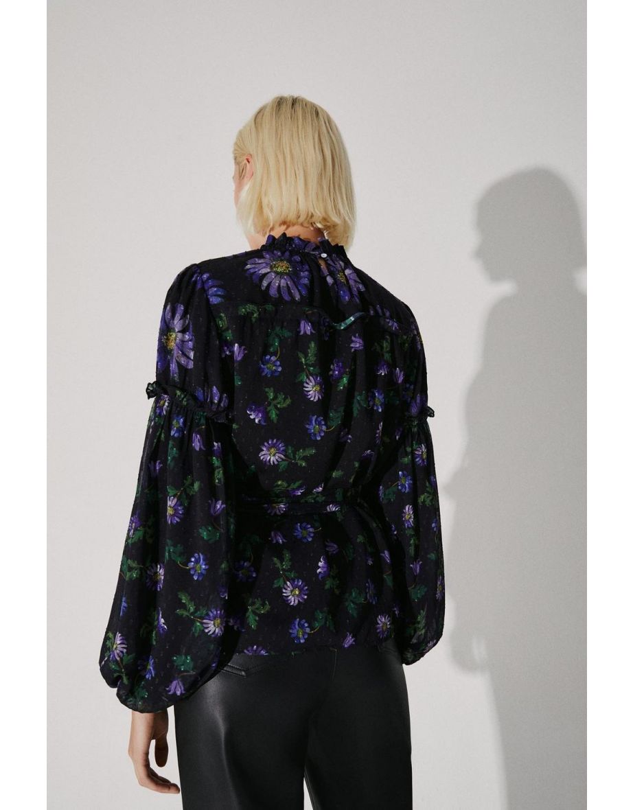 The British Museum x WH: The Mary Delany Collection Tie Neck Blouse - 2