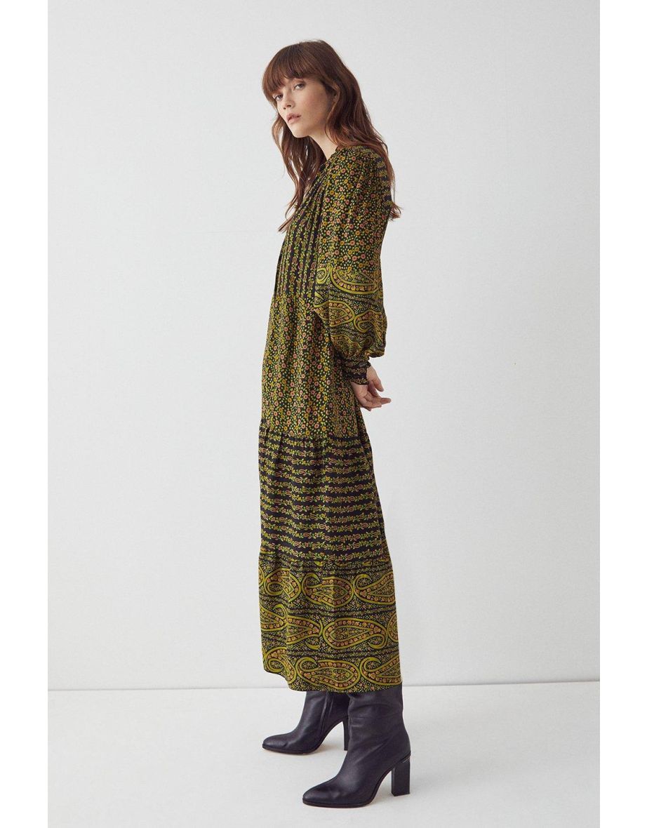 Warehouse midi dress in yellow paisley print new arrivals