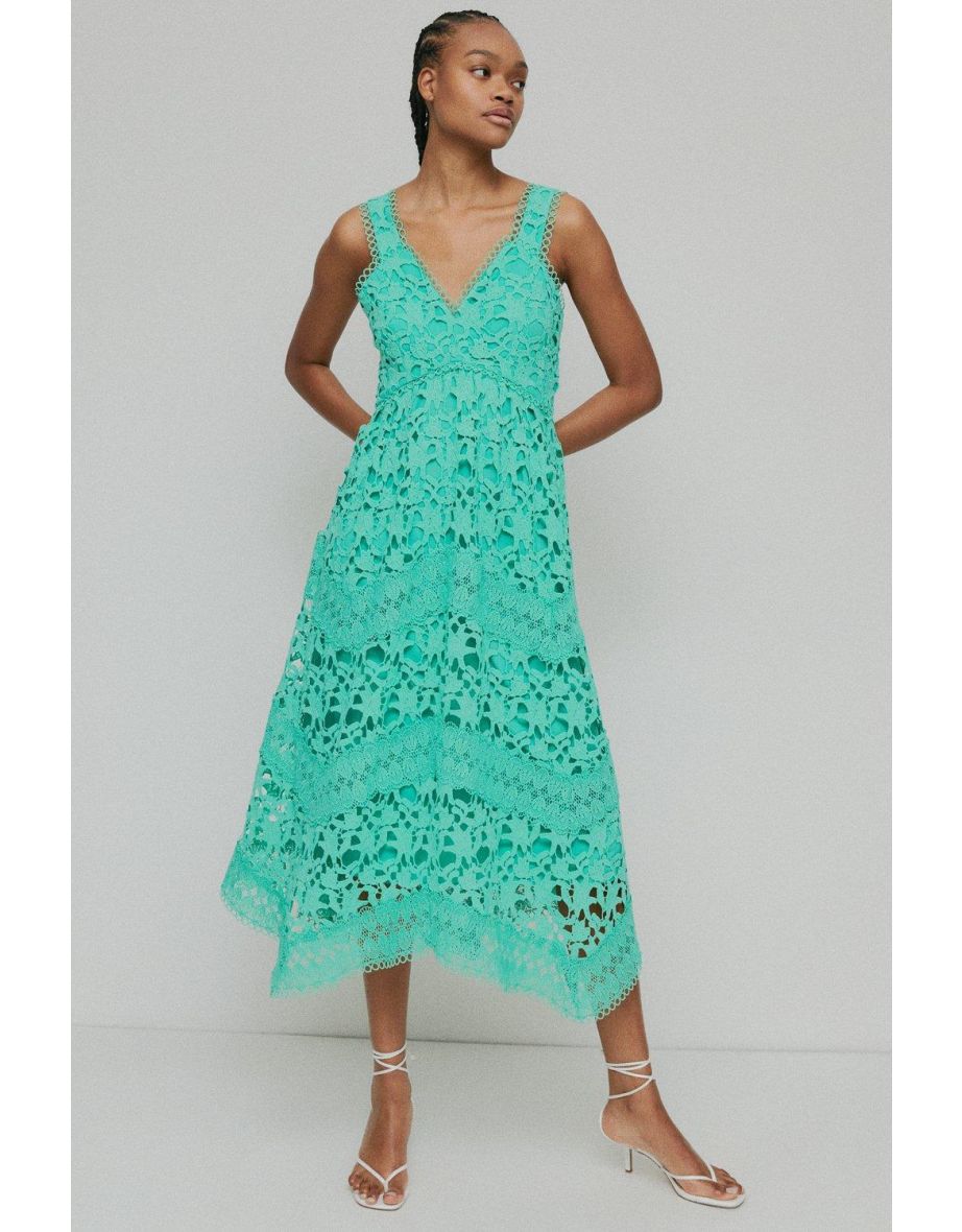 Warehouse green hot sale lace dress
