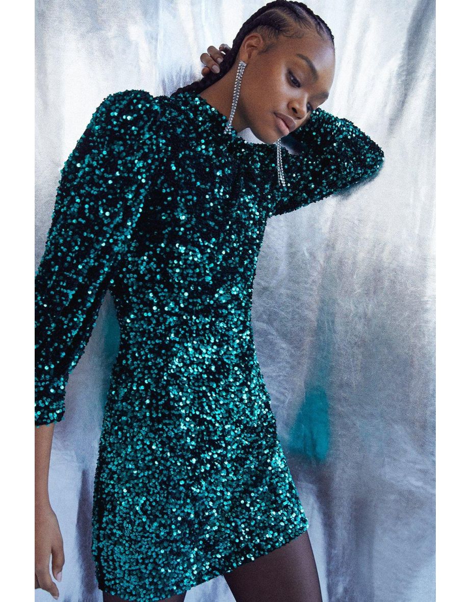 Warehouse puff sleeve dress 2025
