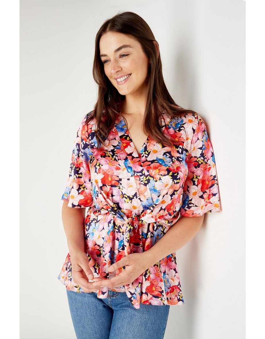 Floral Kimono Wrap Top