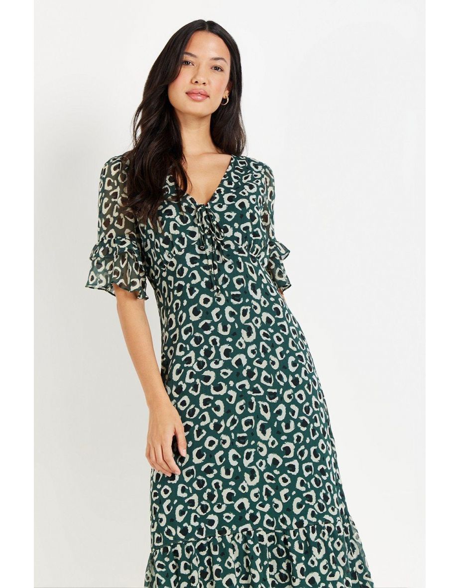 Green animal print dress wallis best sale