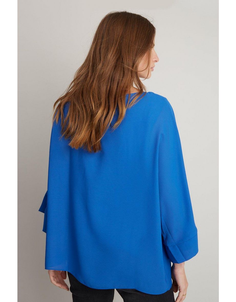 Slash Neck Over-layer Top - 2