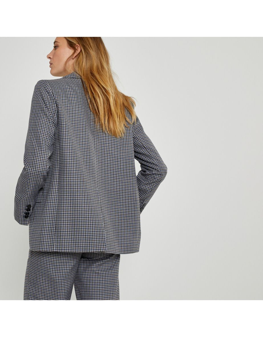 Checked Oversized Boyfriend Blazer - 3