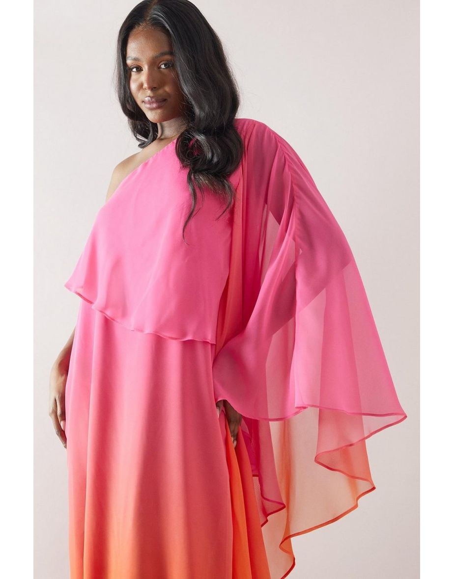 Ombre One Shoulder Maxi Dress - 3