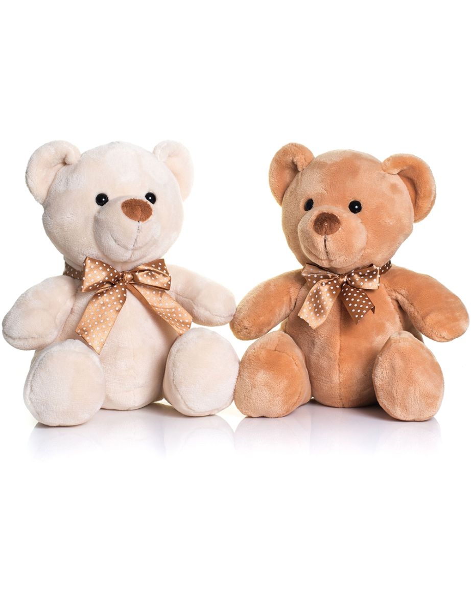 Mumbles Velvet Bear With Ribbon - Brown - 1