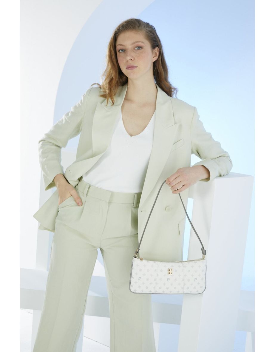 White Monogram Women's Shoulder Bag