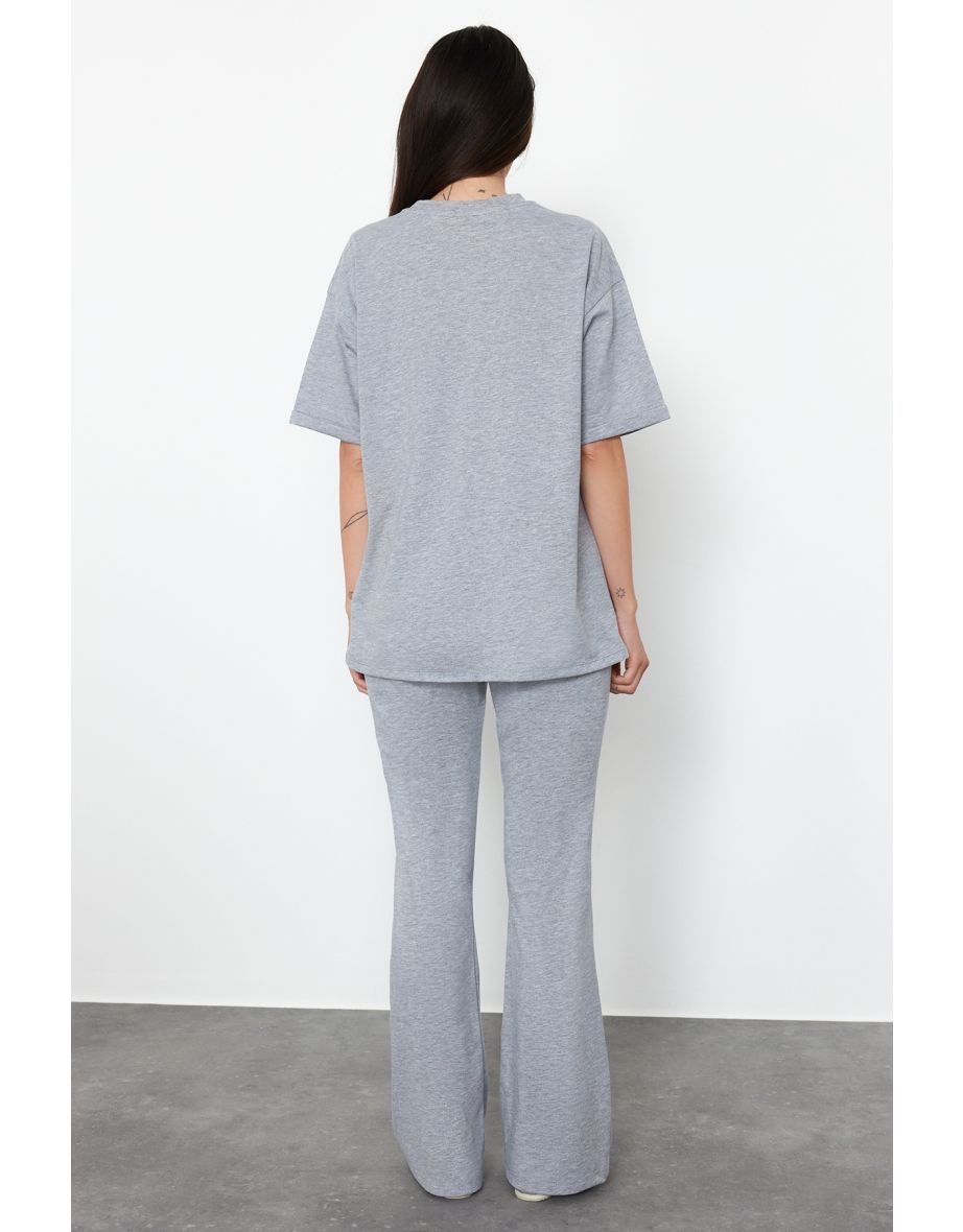 Oversize Pattern Spanish Leg Knitted Bottom-Top Set - 7