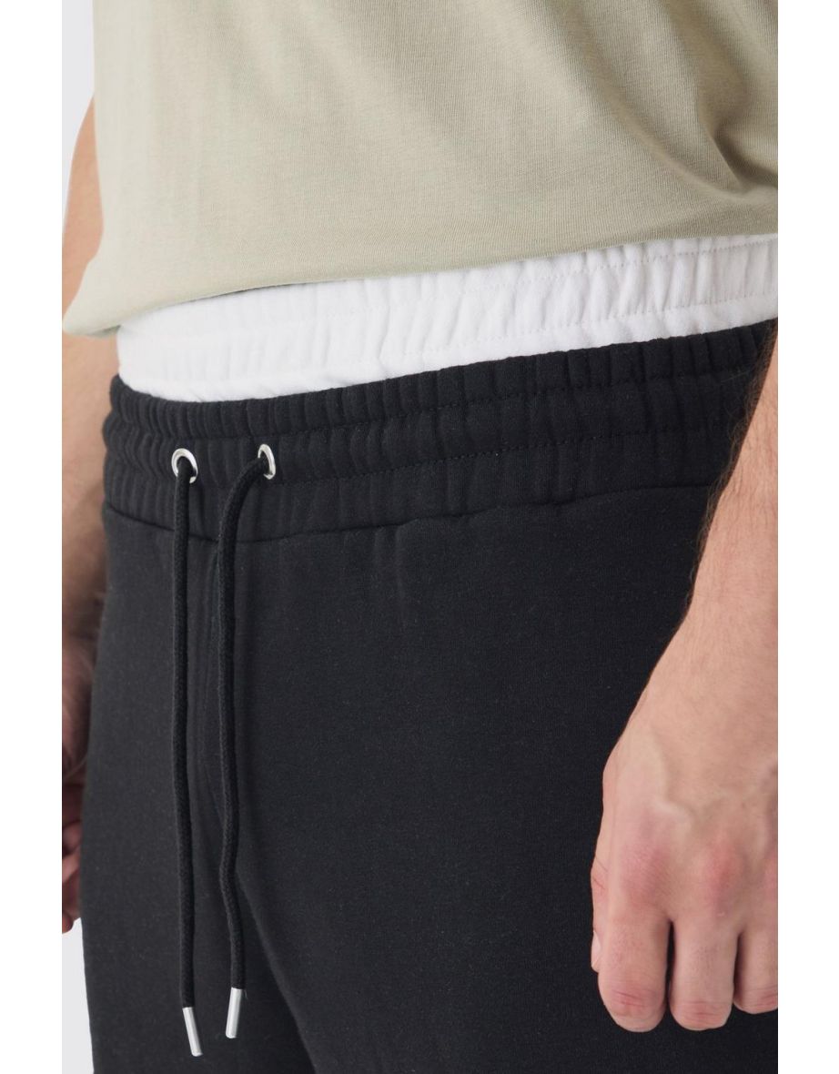 Tall Double Waistband Baggy Fit Jersey Bottoms In Black - black - 2
