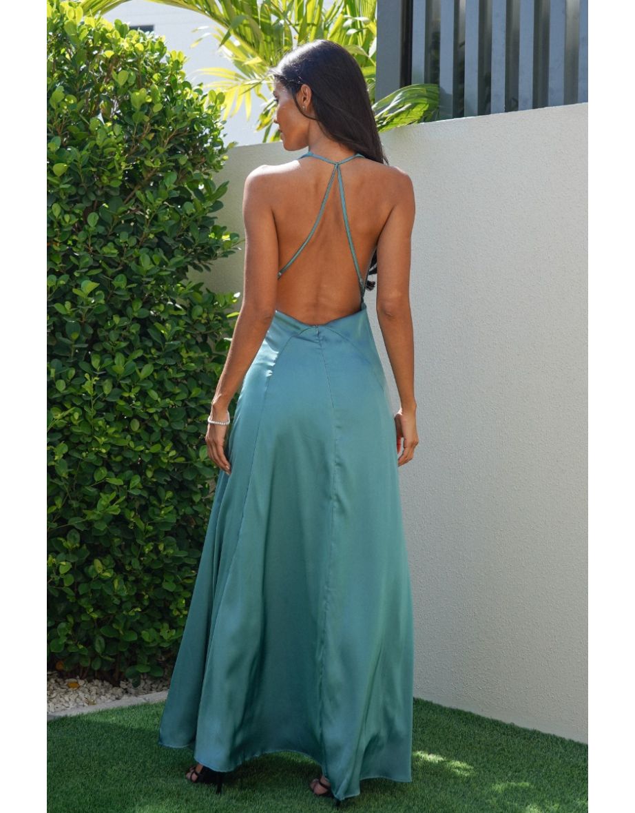 TFNC Eska Teal Maxi Dress - 2