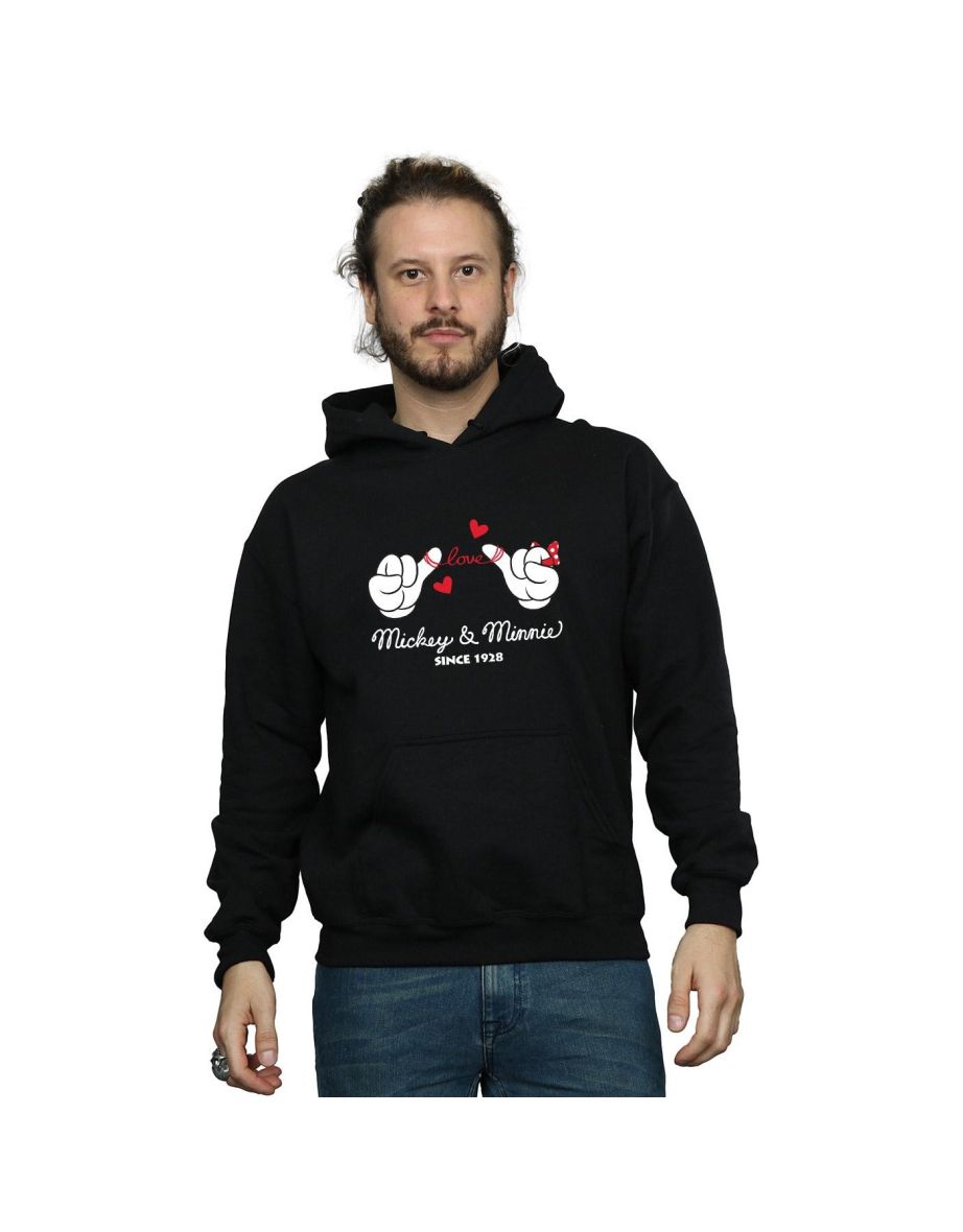 Disney Mens Mickey Mouse Love Hands Hoodie - Black