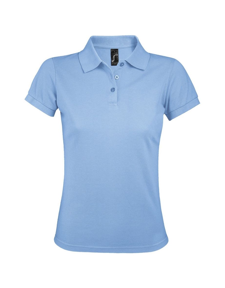SOLs Womens/Ladies Prime Pique Polo Shirt - Sky Blue