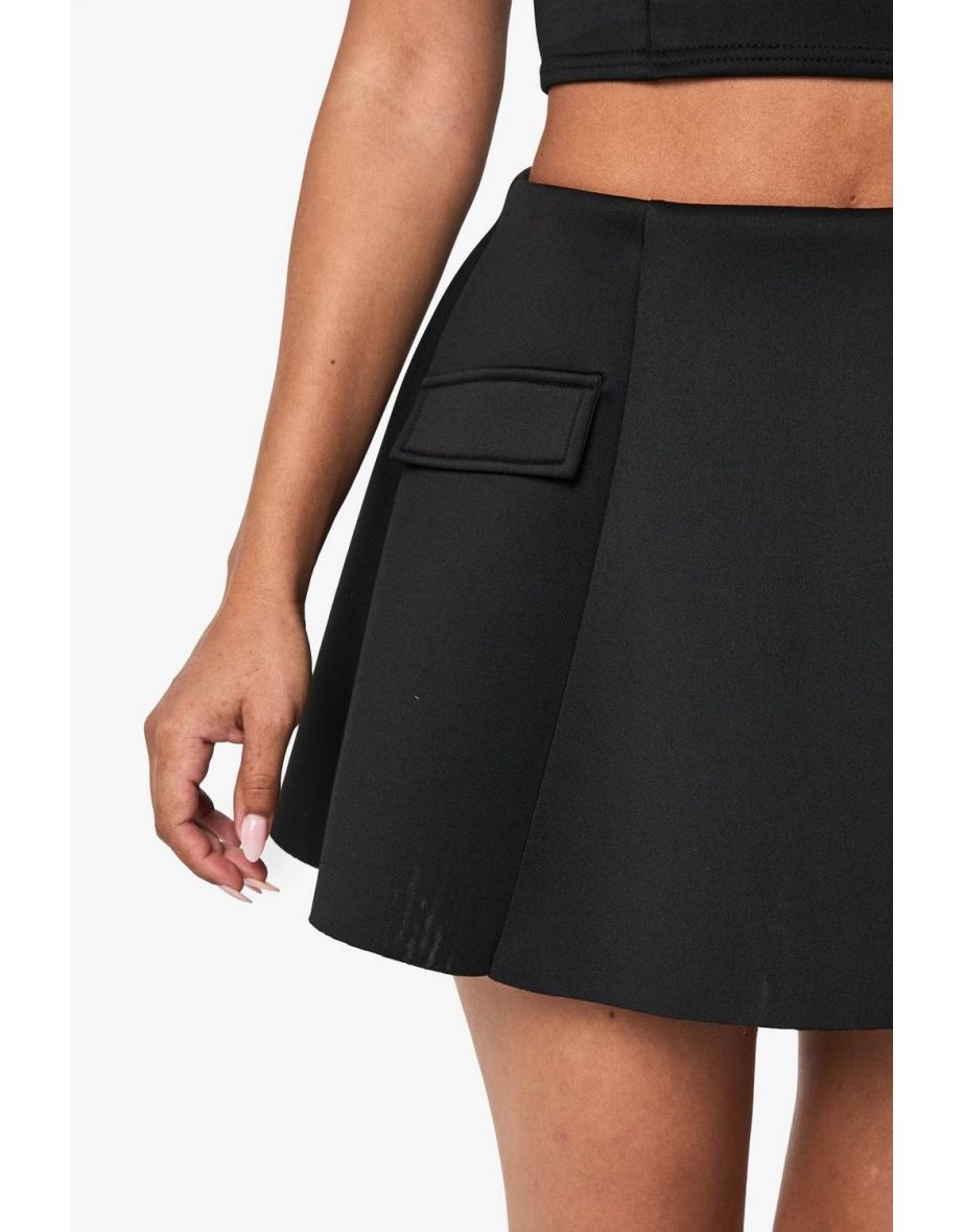 Scuba Pocket Detail A Line Skirt - 3