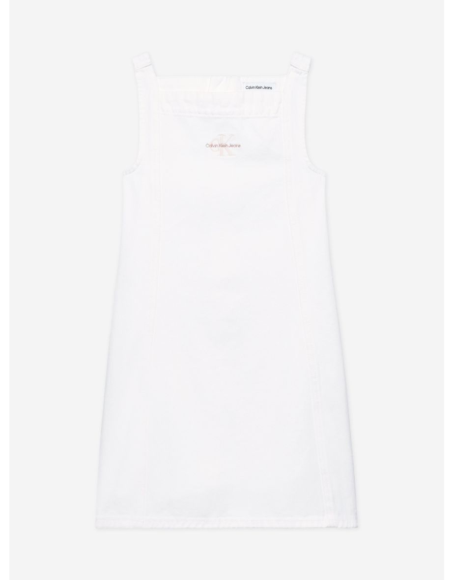 Calvin Klein Girls Button Denim Dress in Ivory - 3