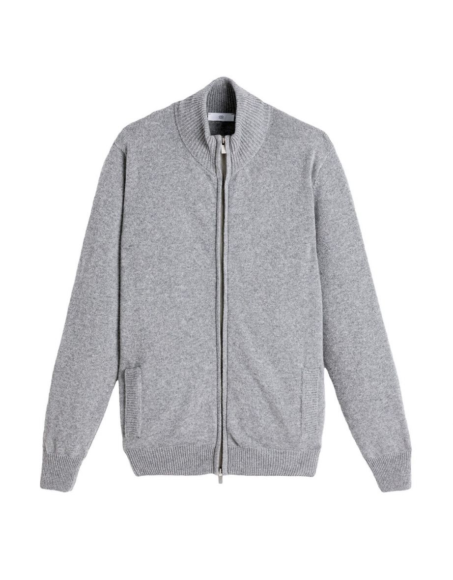 Lambswool Zip-Up Cardigan - 4