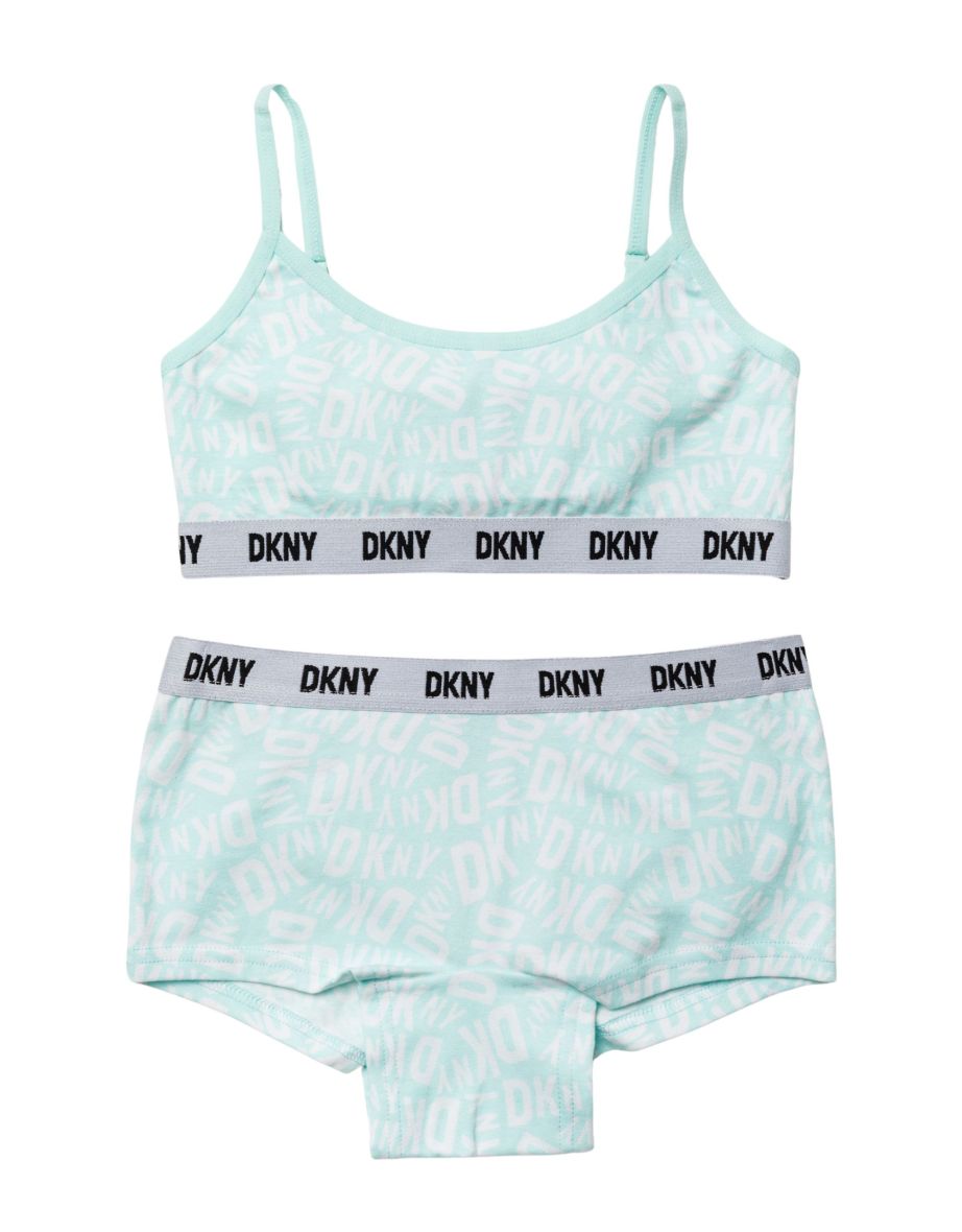 Girls Training Bra Shorts Set Sports Light Green Underwear Kids Teens