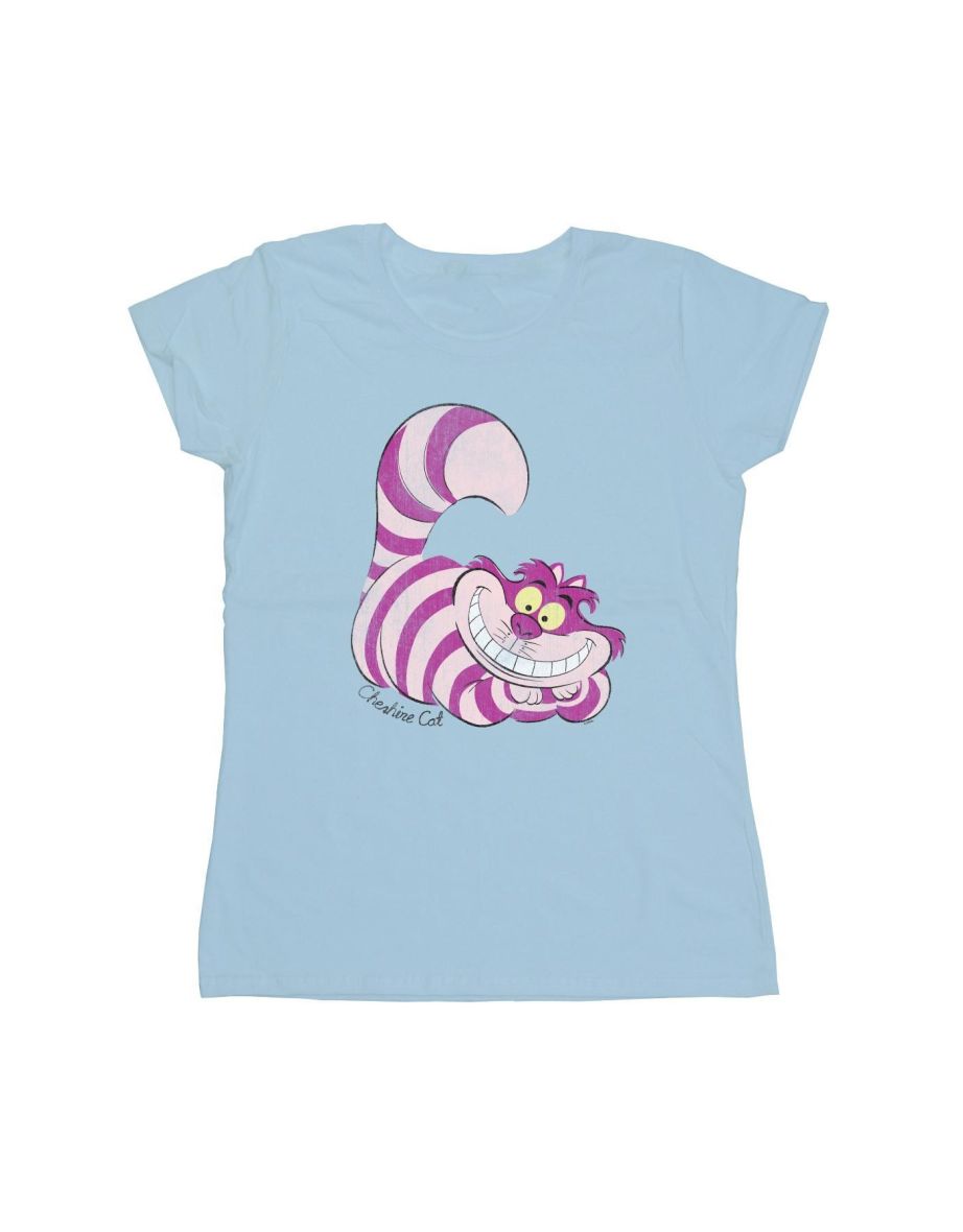 Alice In Wonderland Womens/Ladies Cheshire Cat Fitted T-Shirt - Baby Blue - 1