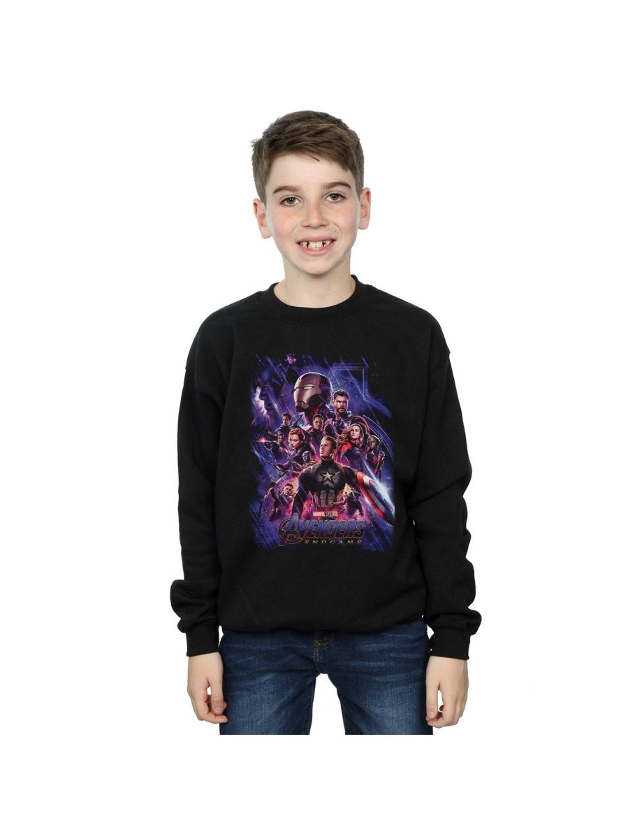Marvel Boys Avengers Endgame Movie Poster Sweatshirt - Black