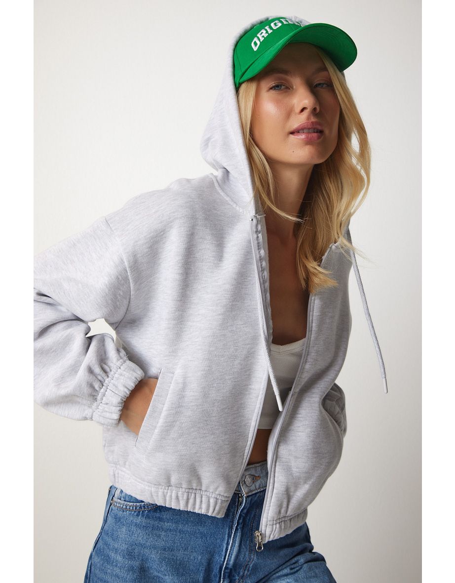 Happiness İStanbul Grey Zipped Hoodie