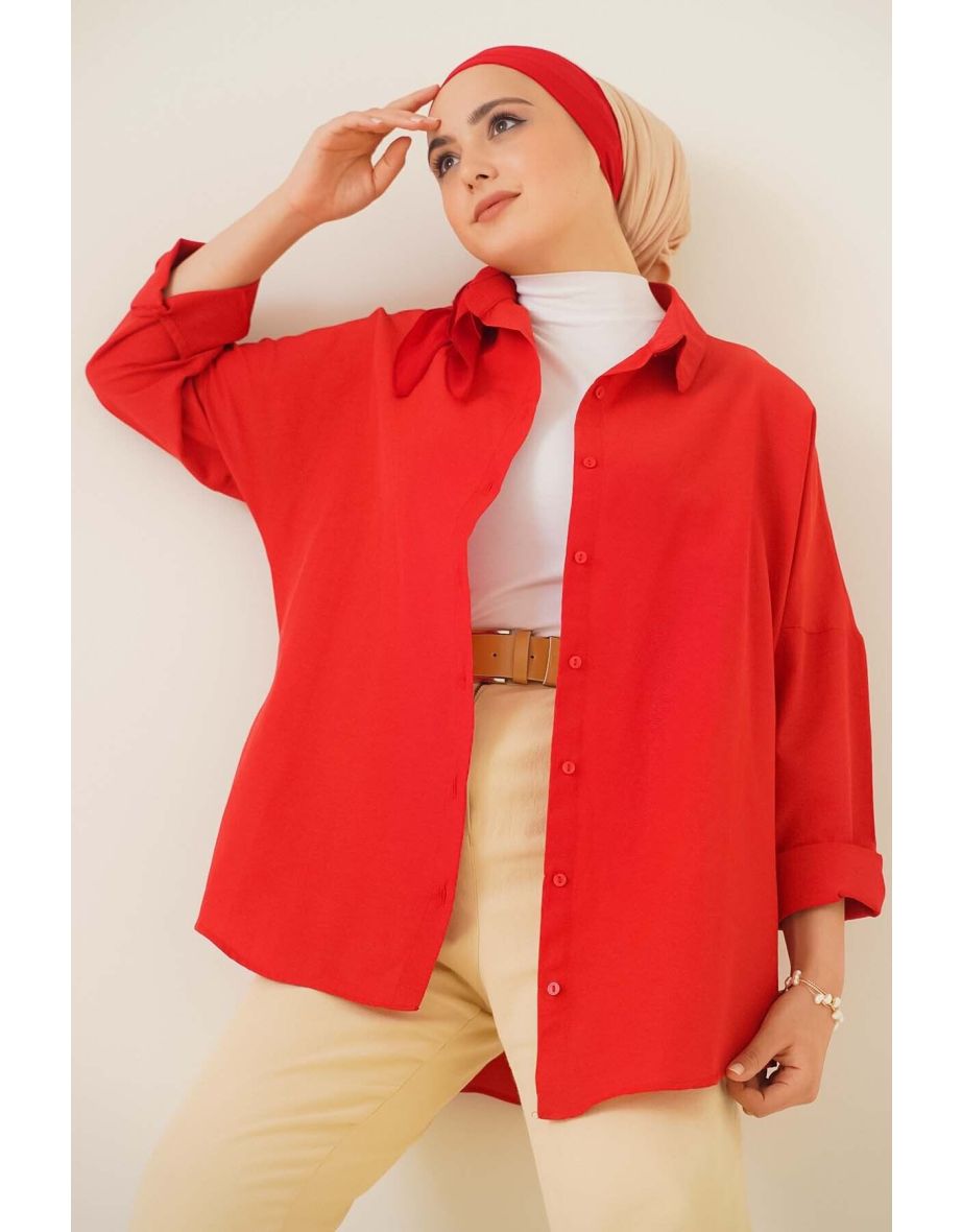 Oversize Basic Shirt - Red