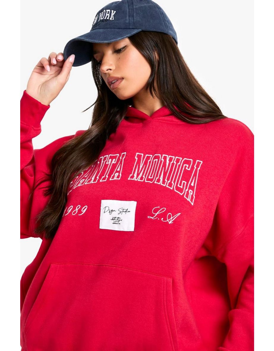 Santa Monica Slogan Oversized Hoodie - 3