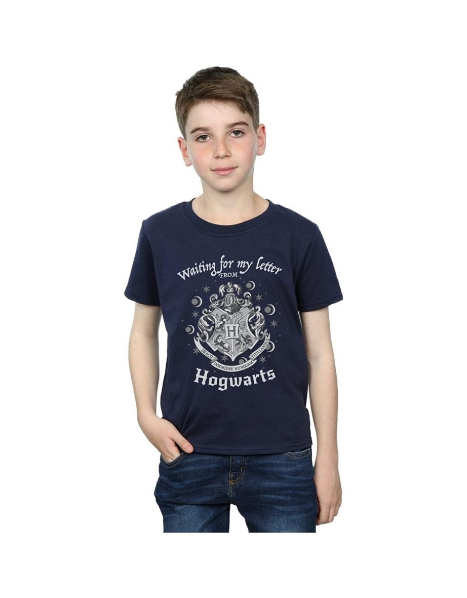 Harry Potter Boys Waiting For My Letter Hogwarts Cotton T-Shirt - Navy Blue