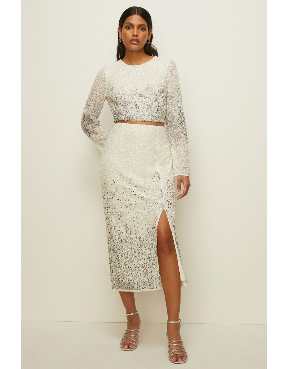 Oasis ombre sequin outlet midi dress