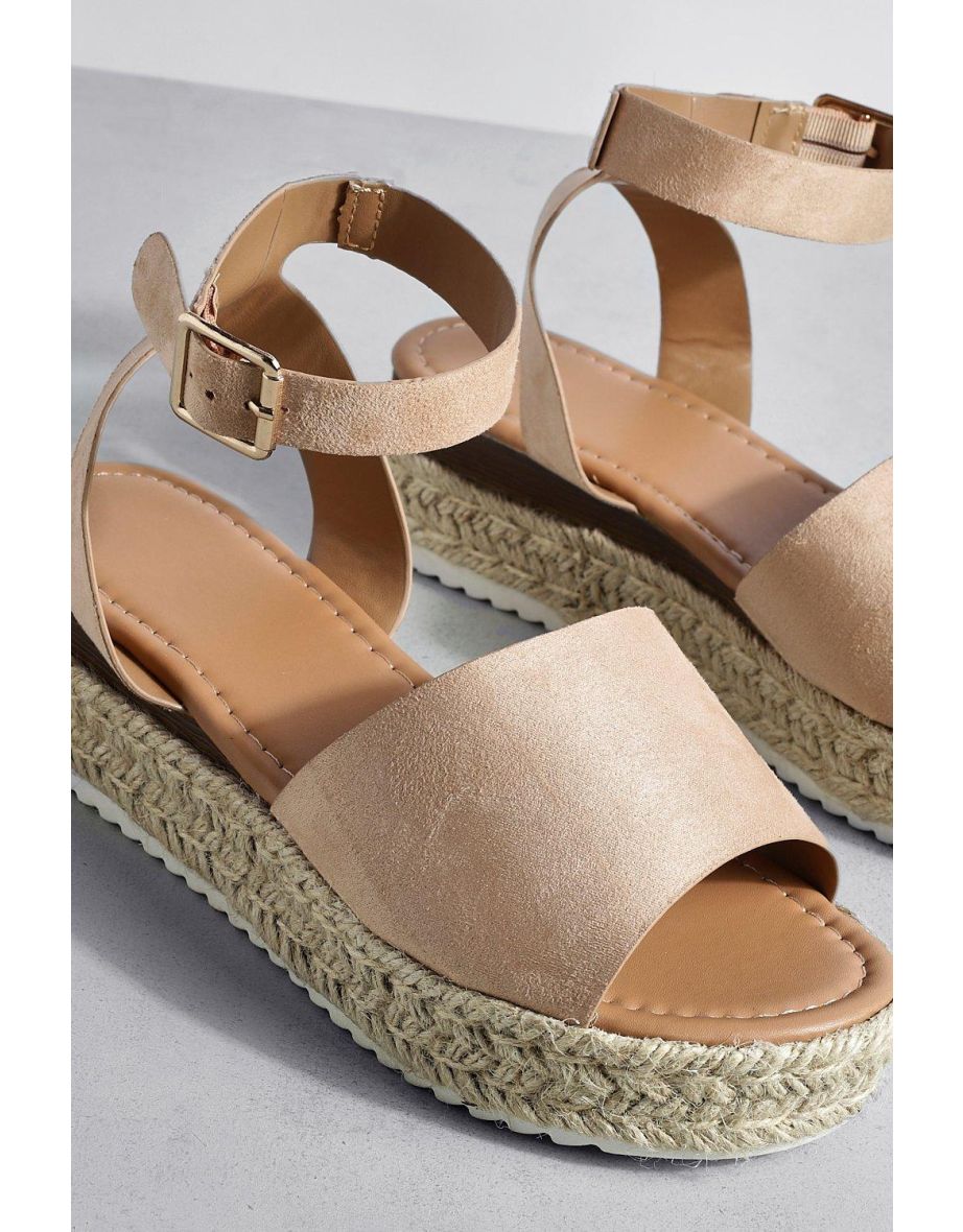 Two Part Espadrille Flatforms - nude - 3