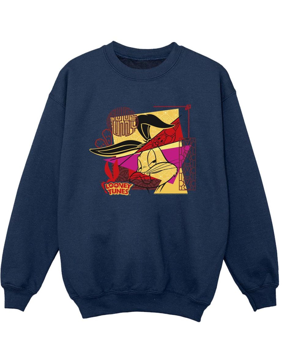 Looney Tunes Boys Bugs Rabbit New Year Sweatshirt - Navy Blue