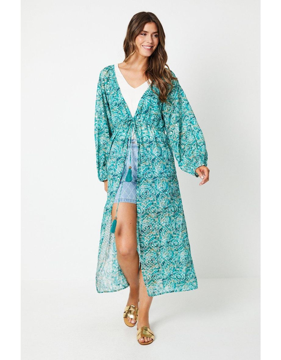 Mirror Detail Ombre Longline Kaftan