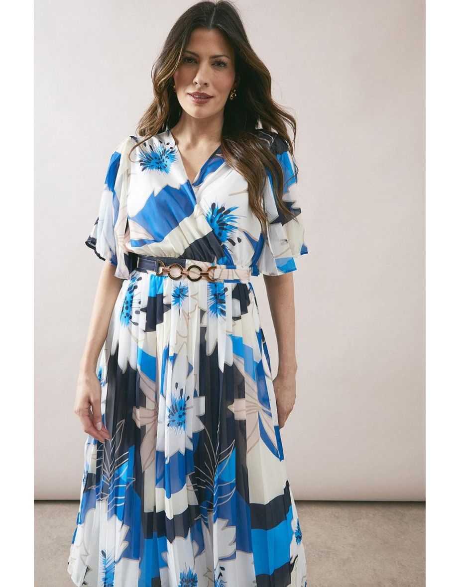 Floral Pleated Midi Dress - 3