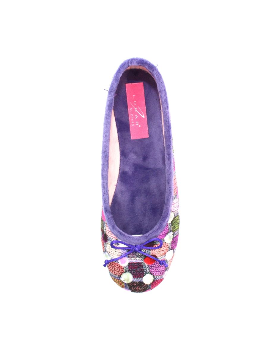 Lunar Womens/Ladies Magic Spotted Slippers - Purple - 3