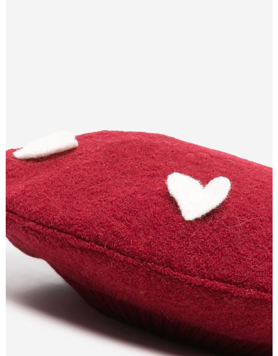 Baby Girls Wool Diamante Bobble Hat in Red - 2