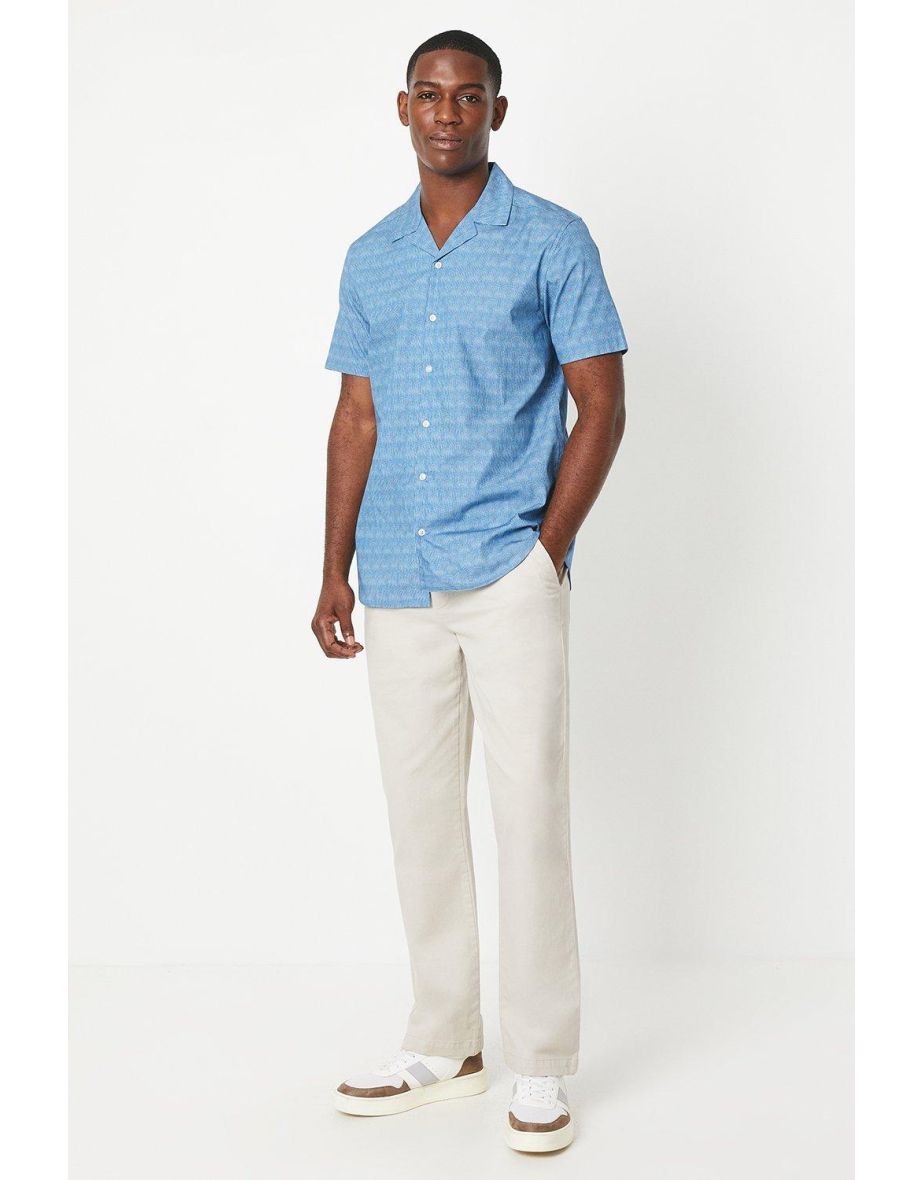 Flow Print Revere Collar Shirt