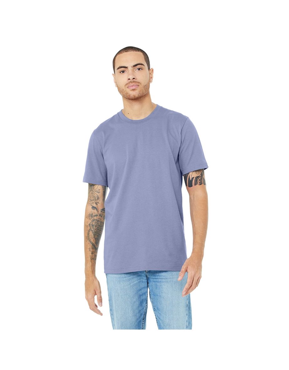 Canvas Unisex Jersey Crew Neck T-Shirt / Mens Short Sleeve T-Shirt - Lavender Blue - 3
