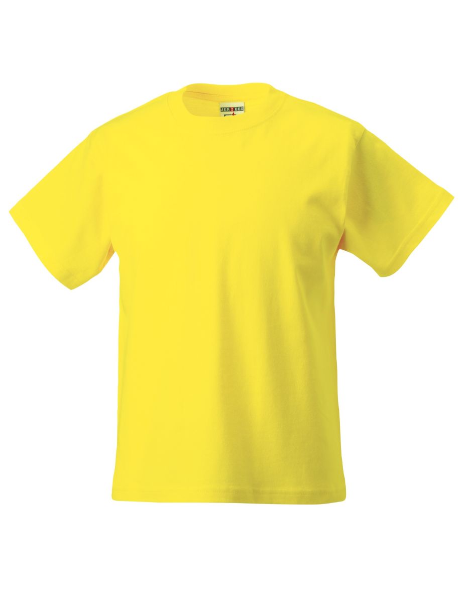 Jerzees Schoolgear Childrens Classic Plain T-Shirt (Pack of 2) - Yellow