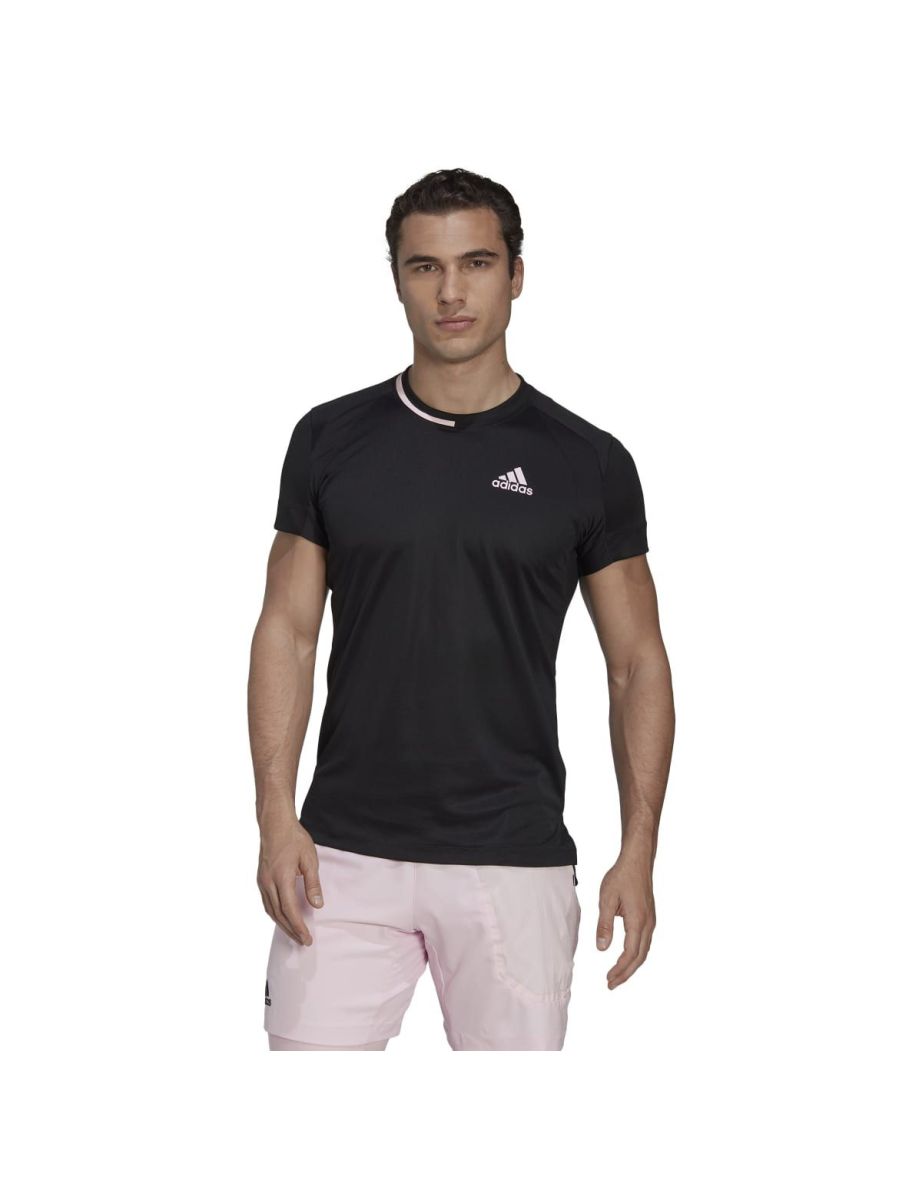 Shop Men s adidas Tennis U.S. Series T Shirt in Black Online in Qatar VogaCloset