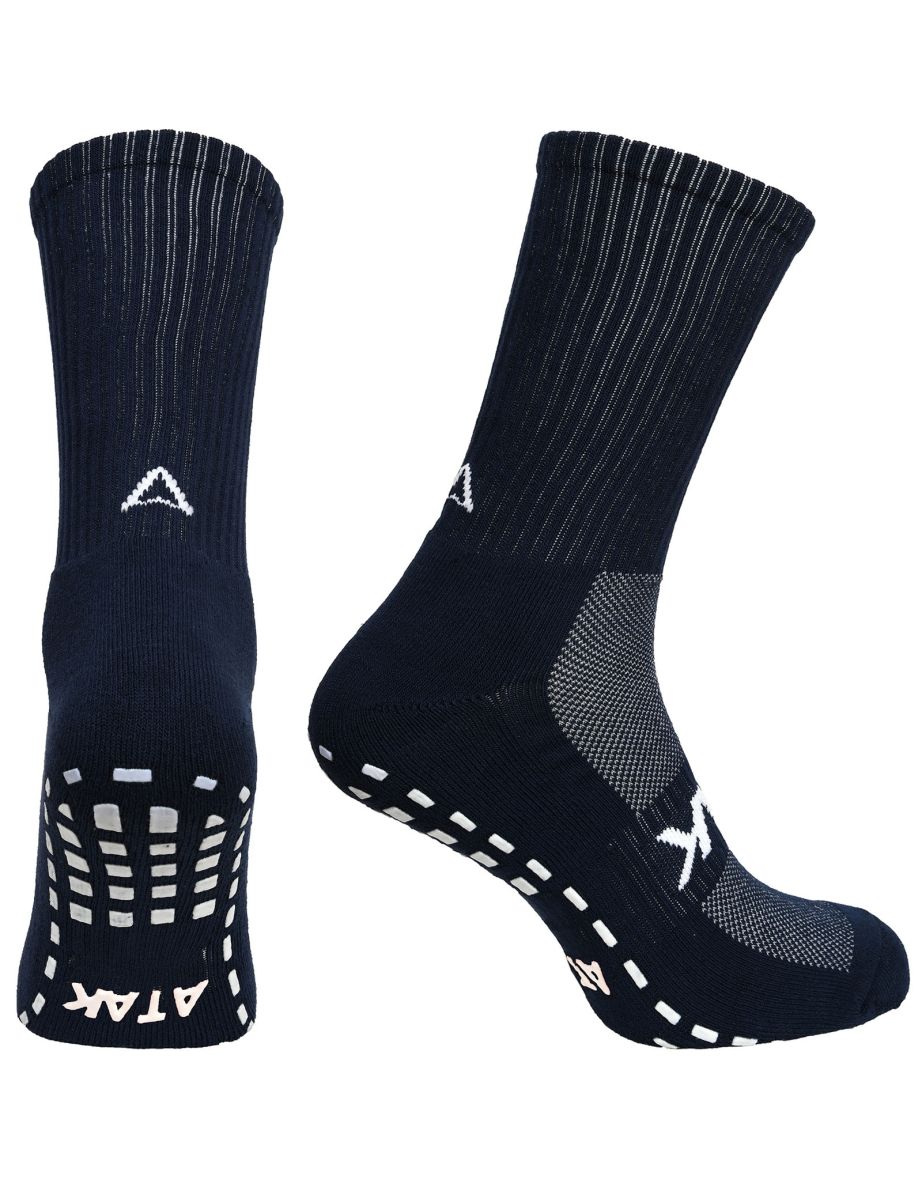 ATAK SHOX Mid-Leg Grip Socks Navy – ATAK Sports GB
