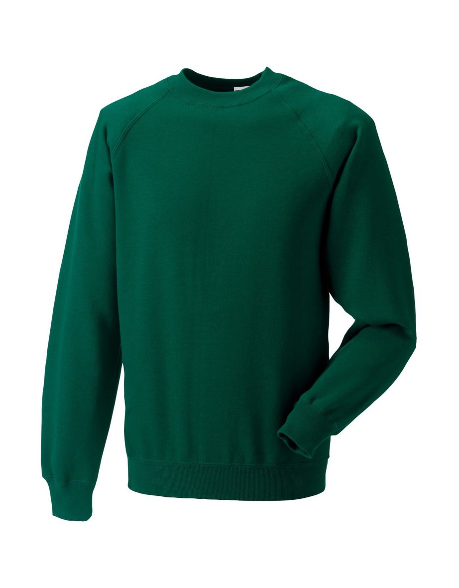 Russell Mens Spotshield Raglan Sweatshirt - Bottle Green